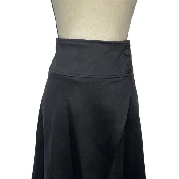Oasap Asymmetrical Slit Velour Skirt - Picture 4 of 10
